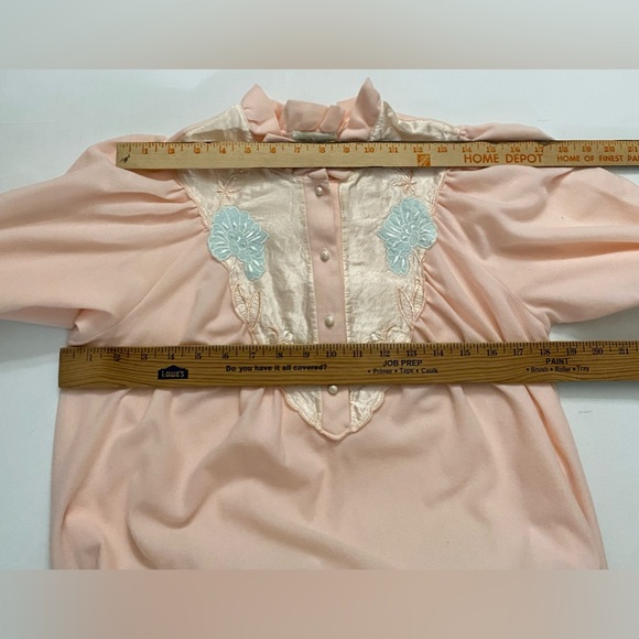 Vintage ILISE STEVENS pink cotton, satin feel pajama Nightgown Size women’s M - Picture 5 of 16